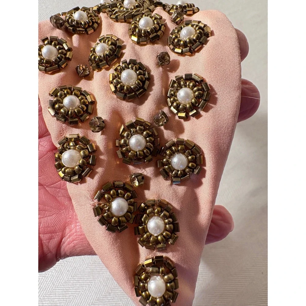 Baroque Beaded Knotted Turban Headband Gold Beadwork‎ Y2K Statement Accessory